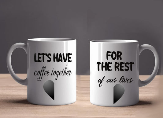 Set cani de cuplu "Let's have coffee together for the rest of our lives"